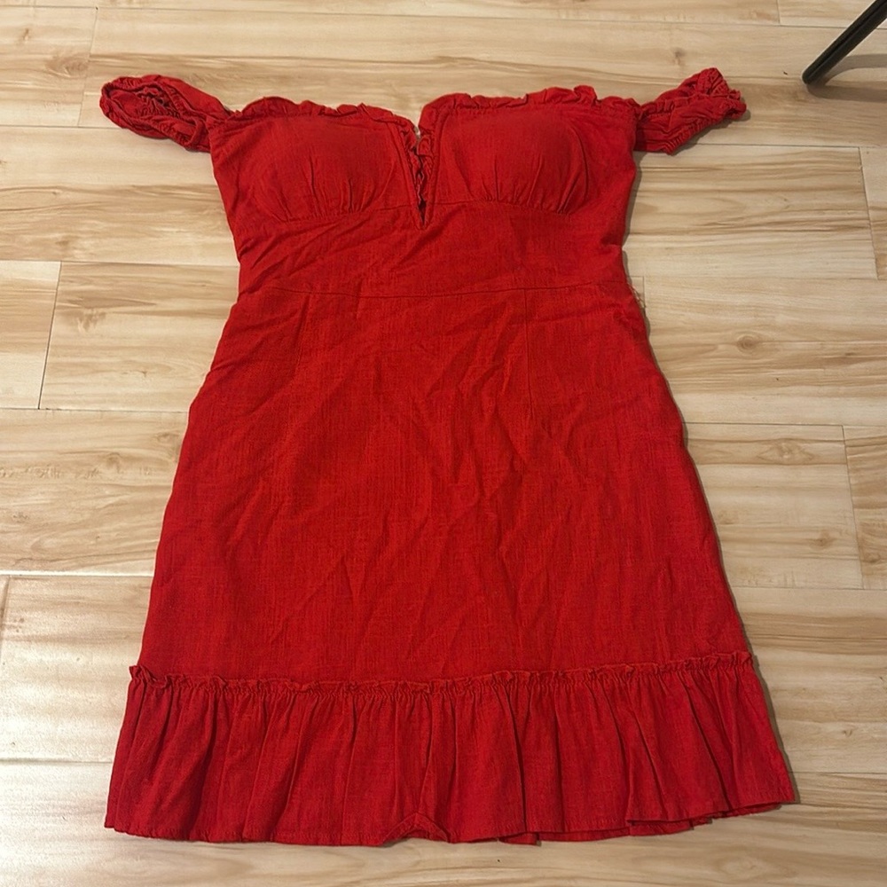 Off Shoulder Red Mini Fashion Nova Dress Size Small